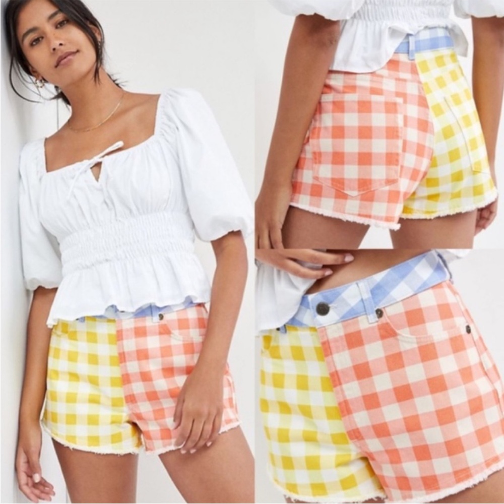 Farm Rio Anthropologie Farm Rio Gingham Shorts